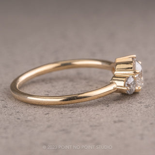 .95 Carat Salt and Pepper Diamond  Engagement Ring, Cluster Setting 14k Yellow Gold