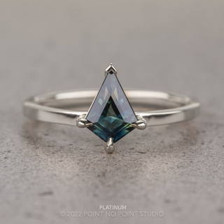 .94 Carat Teal Kite Sapphire Engagement Ring, Jane Setting