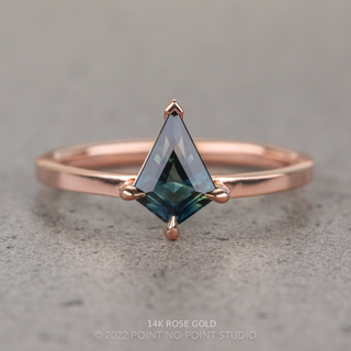 .94 Carat Teal Kite Sapphire Engagement Ring, Jane Setting