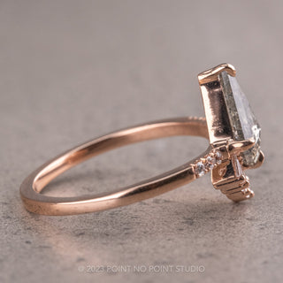 1.07 Carat Salt and Pepper Kite Diamond Engagement Ring, Wren Setting, 14K Rose Gold