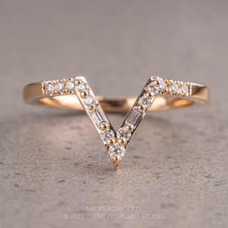 Palomino Wedding Ring, 15 Diamond, Deep V Contour