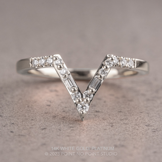 Palomino Wedding Ring, 15 Diamond, Deep V Contour