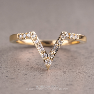 Palomino Wedding Ring, 15 Diamond, Deep V Contour