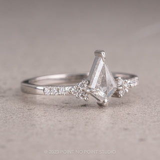 .93 Carat Salt and Pepper Kite Diamond Engagement Ring, Quincy Setting, Platinum