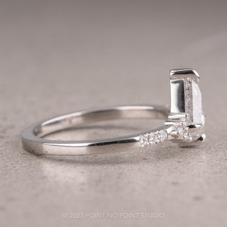 .93 Carat Salt and Pepper Kite Diamond Engagement Ring, Quincy Setting, Platinum