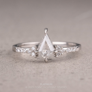 1.16 Carat Icy Salt and Pepper Kite Diamond Engagement Ring, Quincy Setting