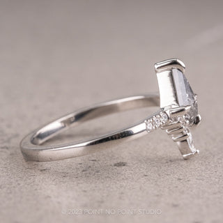 .60 Carat Salt and Pepper Kite Diamond Engagement Ring, Avaline Setting, Platinum