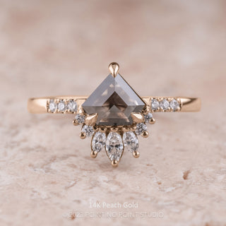 .97 Carat Black Shield Diamond Engagement Ring, Cleo Setting