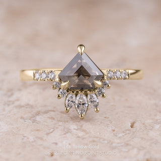 .97 Carat Black Shield Diamond Engagement Ring, Cleo Setting