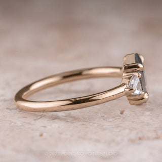 .89 Carat Black Hexagon Diamond Engagement Ring, Zoe Setting, 14K Rose Gold