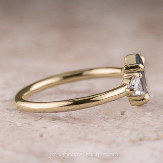 .73 Carat Black Hexagon Diamond Engagement Ring, Zoe Setting, 14K Yellow Gold