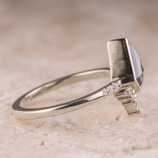 1.30 Carat Black Kite Diamond Engagement Ring, Bezel Avaline Setting, Platinum