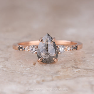 Black Pear Diamond Engagement Ring 