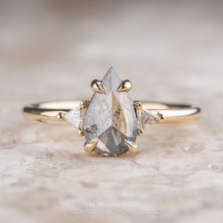 1.10 Carat Salt and Pepper Pear Diamond Engagement Ring, Zoe Setting