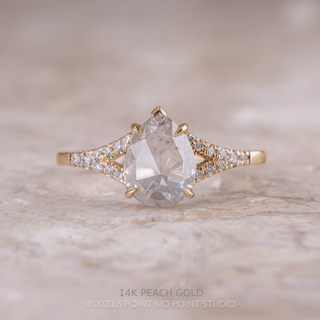 1.18 Carat Icy White Pear Diamond Engagement Ring, Split Shank Evie Setting