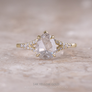 1.18 Carat Icy White Pear Diamond Engagement Ring, Split Shank Evie Setting