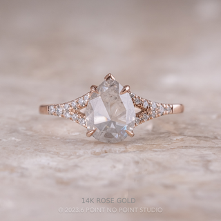 1.18 Carat Icy White Pear Diamond Engagement Ring, Split Shank Evie Setting