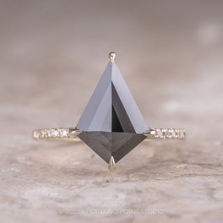 1.40 Carat Opaque Black Kite Diamond Engagement Ring, Juliette Setting