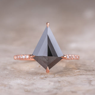 1.40 Carat Opaque Black Kite Diamond Engagement Ring, Juliette Setting