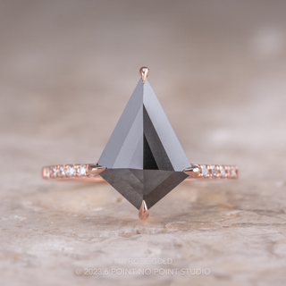 1.40 Carat Opaque Black Kite Diamond Engagement Ring, Juliette Setting