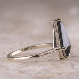 2.23 Carat Opaque Black Kite Diamond Engagement Ring, Juliette Setting, Platinum