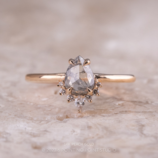 1.26 Carat Salt and Pepper Pear Diamond Engagement Ring, Ava Setting