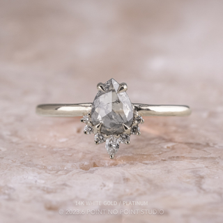 1.26 Carat Salt and Pepper Pear Diamond Engagement Ring, Ava Setting