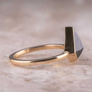 1.61 Carat Black Kite Diamond Engagement Ring, Bezel Jane Setting, 14k Yellow Gold