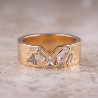 Moon Wedding Ring, 12 Diamond, 8mm Polished