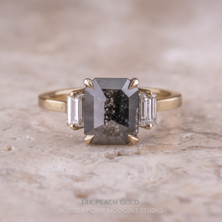 1.87 Carat Black Asscher Diamond Engagement Ring, Lea Setting