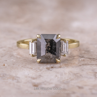1.87 Carat Black Asscher Diamond Engagement Ring, Lea Setting