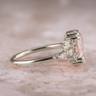 2.26 Carat Salt and Pepper Oval Diamond Engagement Ring, Olivia Setting, Platinum