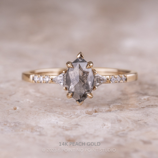 1.06 Carat Salt and Pepper Marquise Diamond Engagement Ring, Eliza Setting