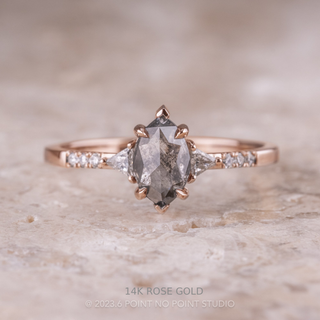 1.06 Carat Salt and Pepper Marquise Diamond Engagement Ring, Eliza Setting