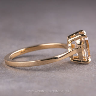 2.03 Carat Canadian Elongated Cushion Diamond Engagement Ring, Lark Setting, 14K Yellow Gold