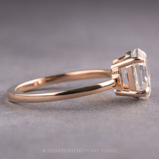 Hexagon Moissanite Engagement Ring, Basket Jane Setting, 14K Rose Gold