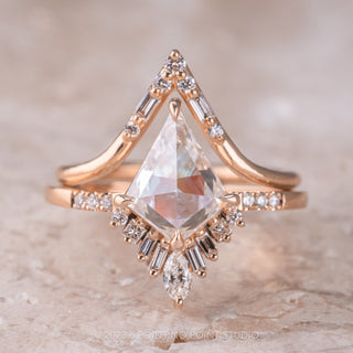 2.27 Carat Kite Moissanite Engagement Ring, Wren Setting, 14K Rose Gold