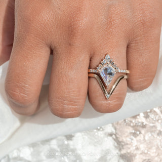 2.27 Carat Kite Moissanite Engagement Ring, Wren Setting, 14K Rose Gold