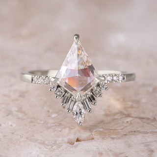 2.27 Carat Kite Moissanite Engagement Ring, Wren Setting, Platinum