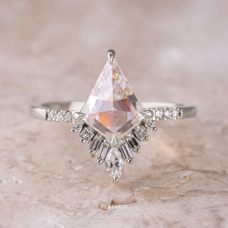 Kite Moissanite and Diamond Engagement Ring, Wren Setting