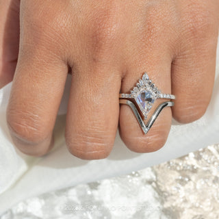 2.27 Carat Kite Moissanite Engagement Ring, Wren Setting, Platinum