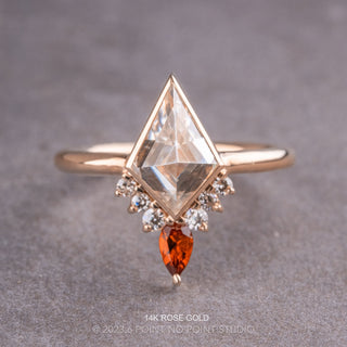 Kite Moissanite Engagement Ring, Bezel Ava Setting