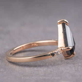 1.50 Carat Opaque Black Kite Diamond Engagement Ring, Ombre Jules Setting, 14K Rose Gold