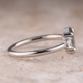 .89 Carat Black Hexagon Diamond Engagement Ring, Zoe Setting, Platinum
