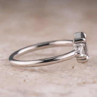 .73 Carat Black Hexagon Diamond Engagement Ring, Zoe Setting, Platinum