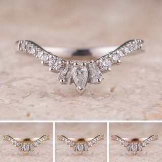 Birdie Wedding Ring, 15 Diamond