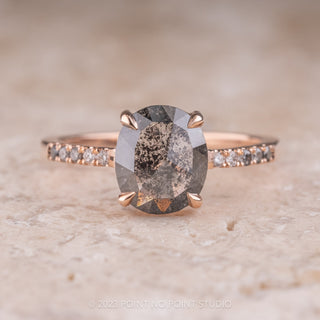 Black Oval Diamond Engagement Ring