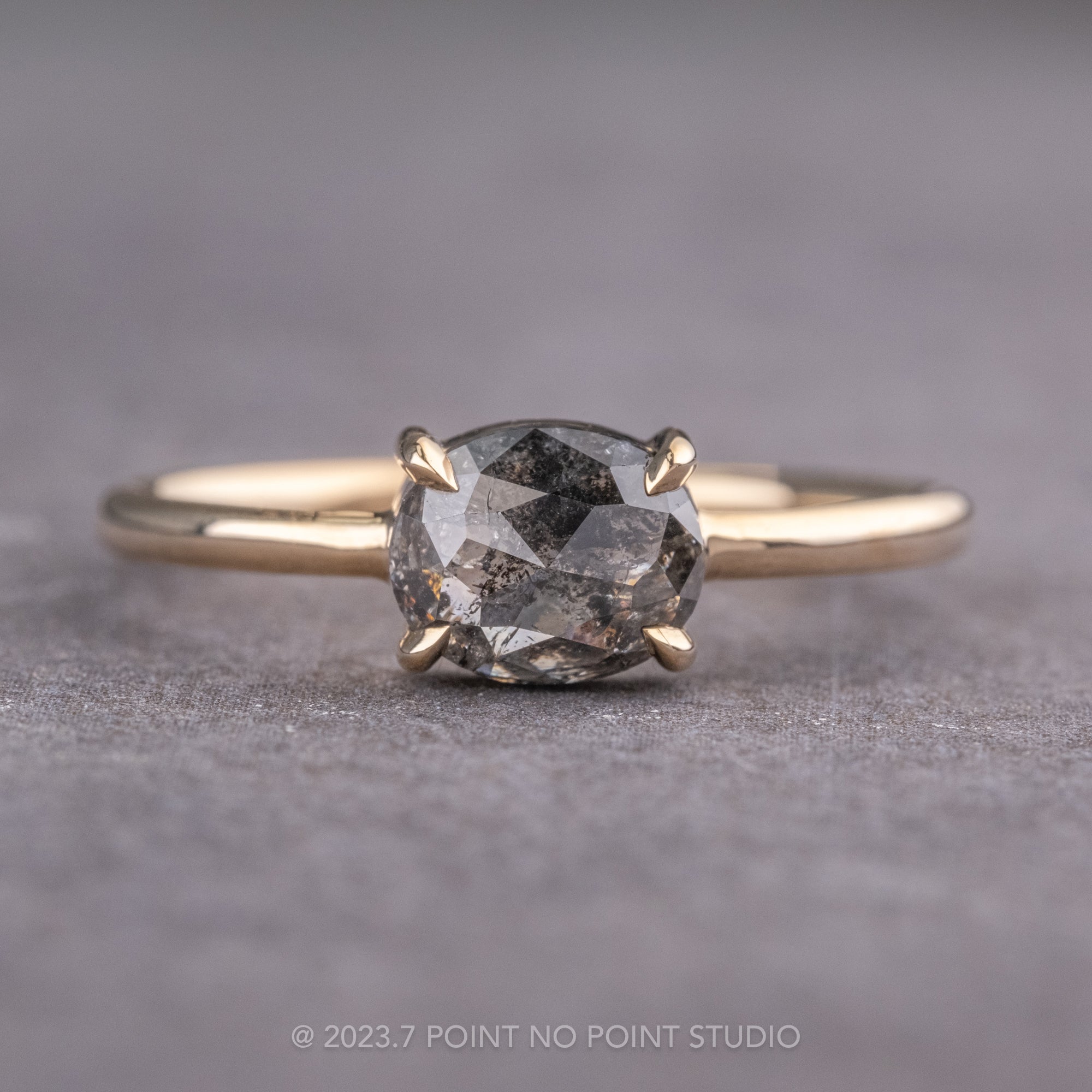 Salt and Pepper Diamond Engagement Ring – Point No Point Studio