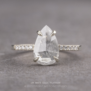1.82 Carat Icy White Pear Diamond Engagement Ring, Jules Setting