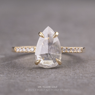 1.82 Carat Icy White Pear Diamond Engagement Ring, Jules Setting